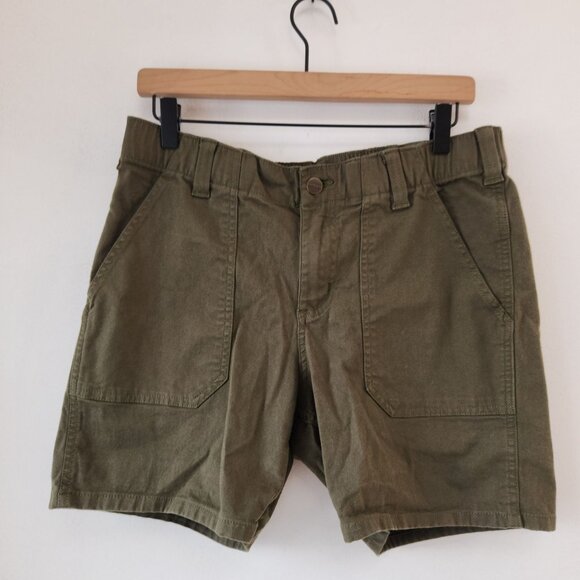 Carhartt Olive Green Relaxed Fit Canvas Shorts Hiking Workwear Women's 8 Reg - Picture 1 of 7